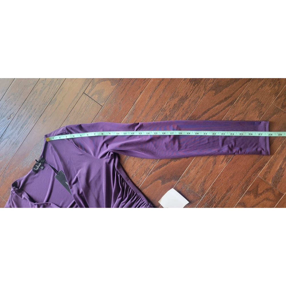 NWT Lulus Womens XL Maxi Dress Faux Wrap V Neck Long Sleeve Purple - Picture 6 of 10
